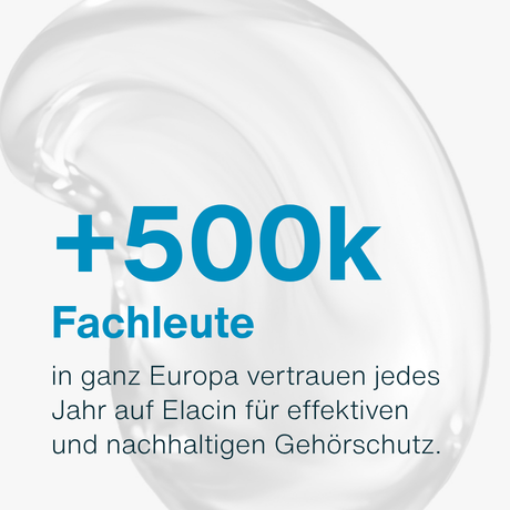 +500k Fachleute in ganz Europa vertrauen jedes Jahr auf Elacin für effektiven und nachhaltigen Gehörschutz.
