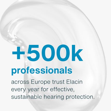 +500k professionals across Europe trust Elacin  every year for effective, sustainable hearing protection. +4.5k sets sold since the launch of Elacin4Life  in 2025.​ -4.5k physical imprints avoided and counting less material waste.
