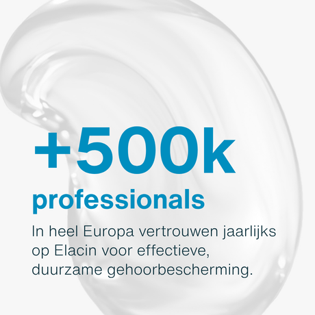 +500k professionals In heel Europa vertrouwen jaarlijks op Elacin voor effectieve, duurzame gehoorbescherming.