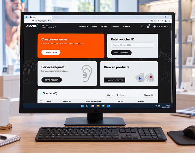 Nieuw Elacin Audiology Portal voor bestellingen en service.