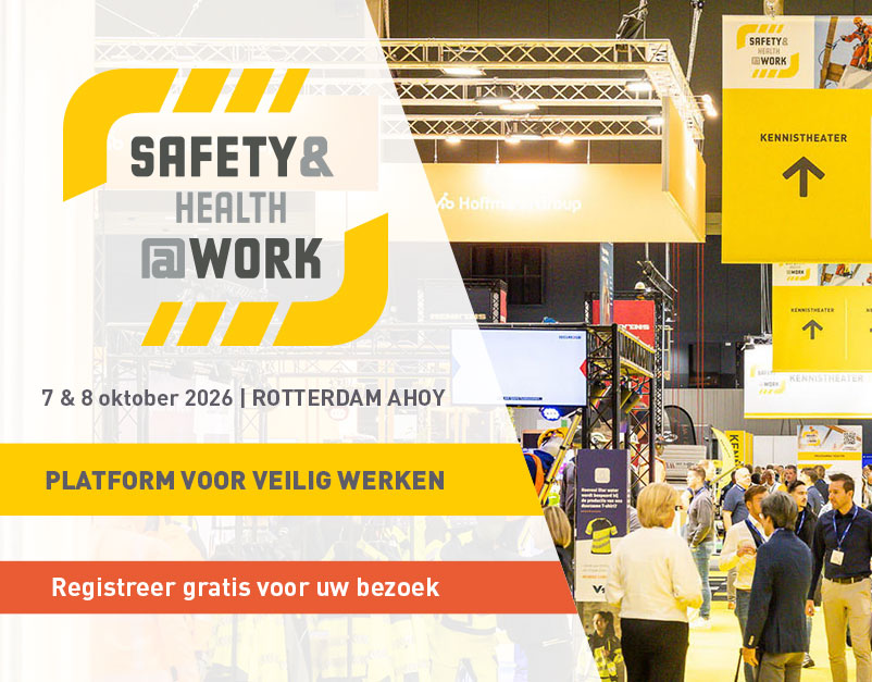 Bezoekers tijdens Safety & Health @ Work 2026, waar Lyreco en Elacin Digital Fit en digitale innovatie in gehoorbescherming presenteren.